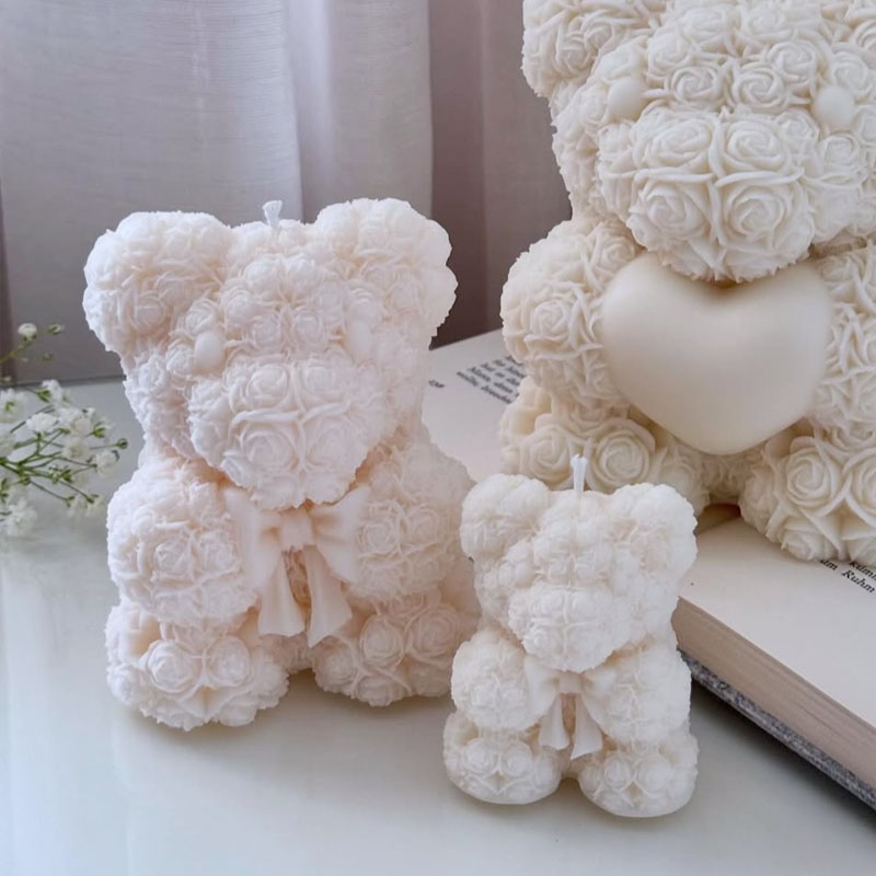 Rose Bow Bear Candle Silicone  - Soap Making Gifts ulasan dan harga