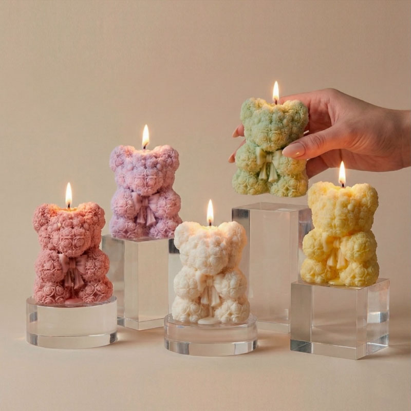 Rose Bow Bear Candle Silicone  - Soap Making Gifts ulasan dan harga
